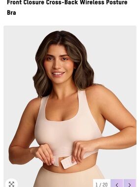 Wireless Front-Closure Posture Bra in Nude